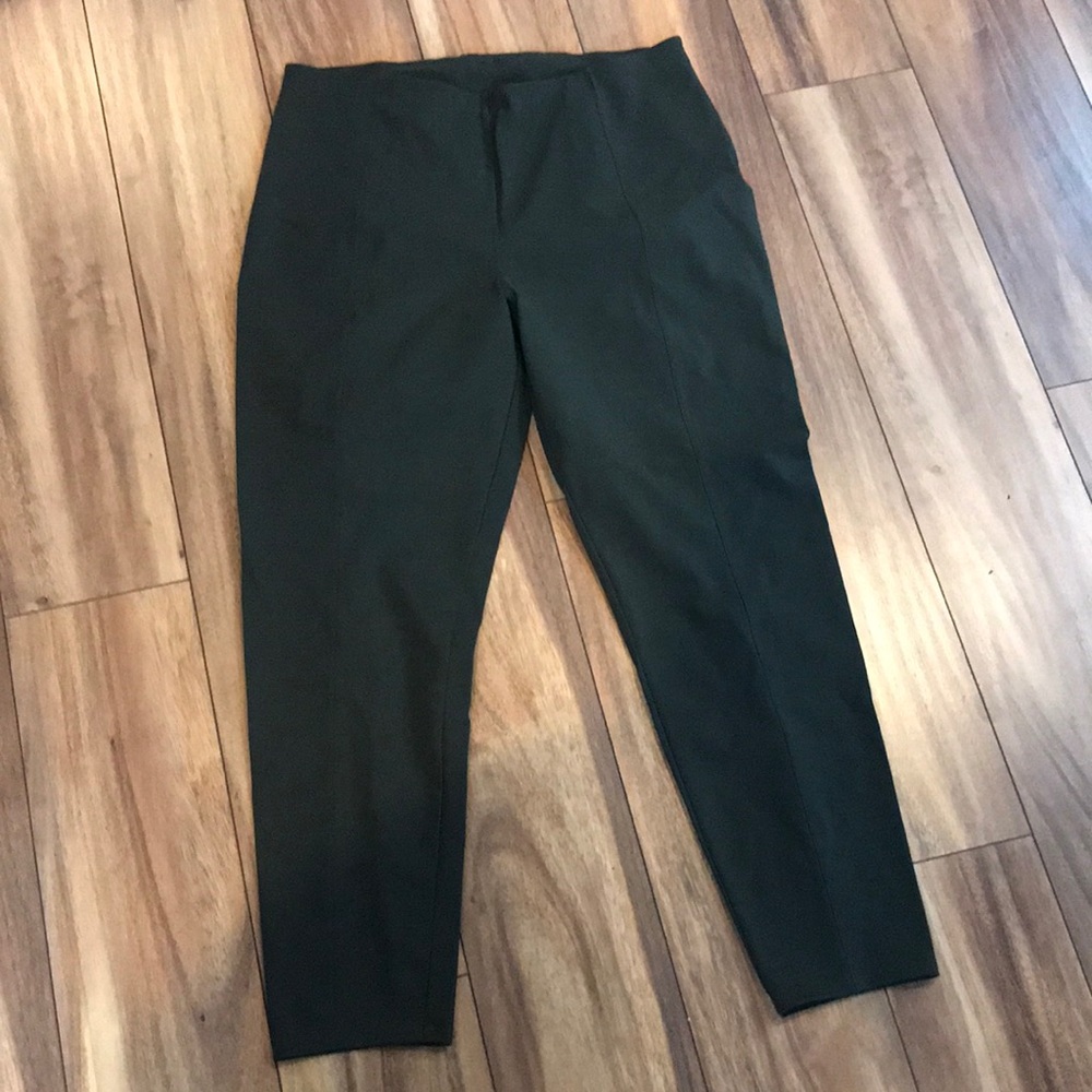 Dark military green dress pants.  Lululemon 14